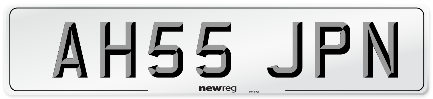 AH55 JPN Number Plate from New Reg